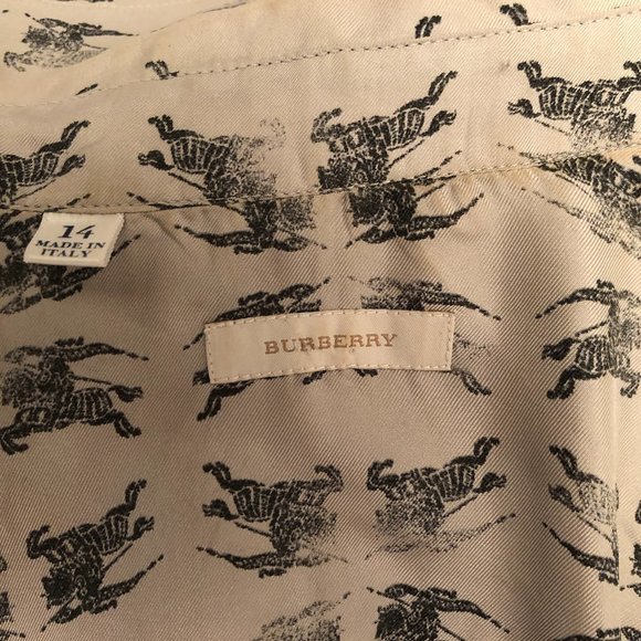 Burberry prosum collection gray silk blouse with the prosum logo horse - Picture 8 of 9